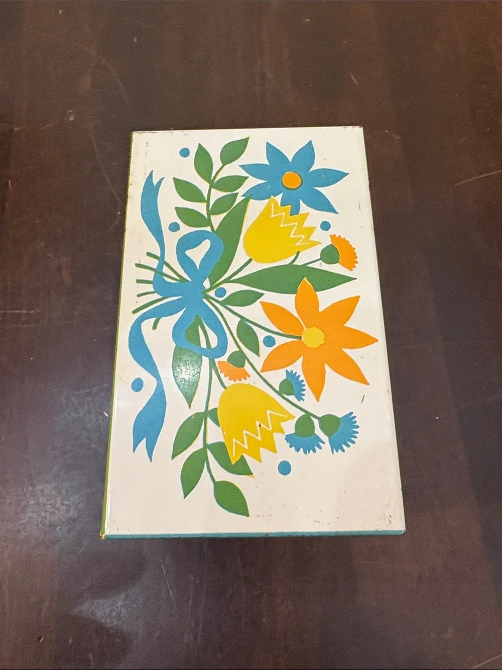 Vintage Syndicate Mfg. Co. Floral metal recipe box